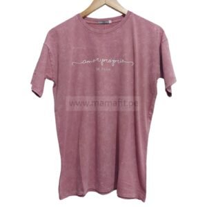 Polo oversize love palo rosa