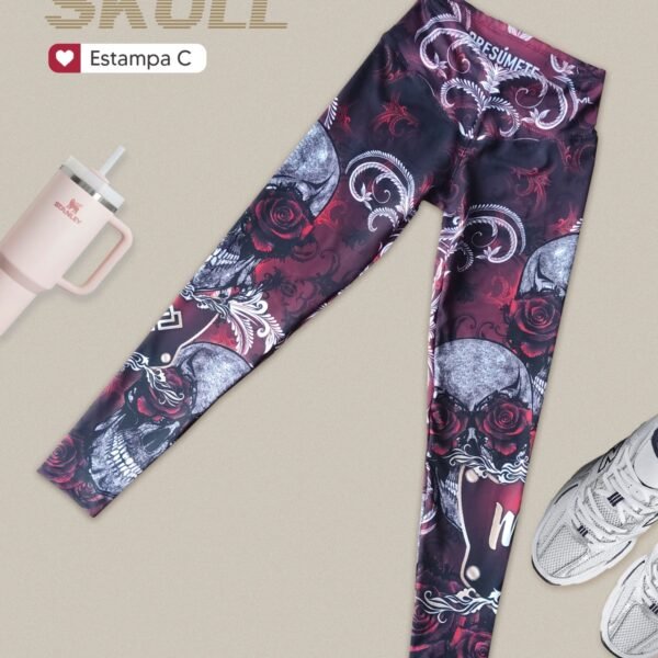 Tobillero skull guinda