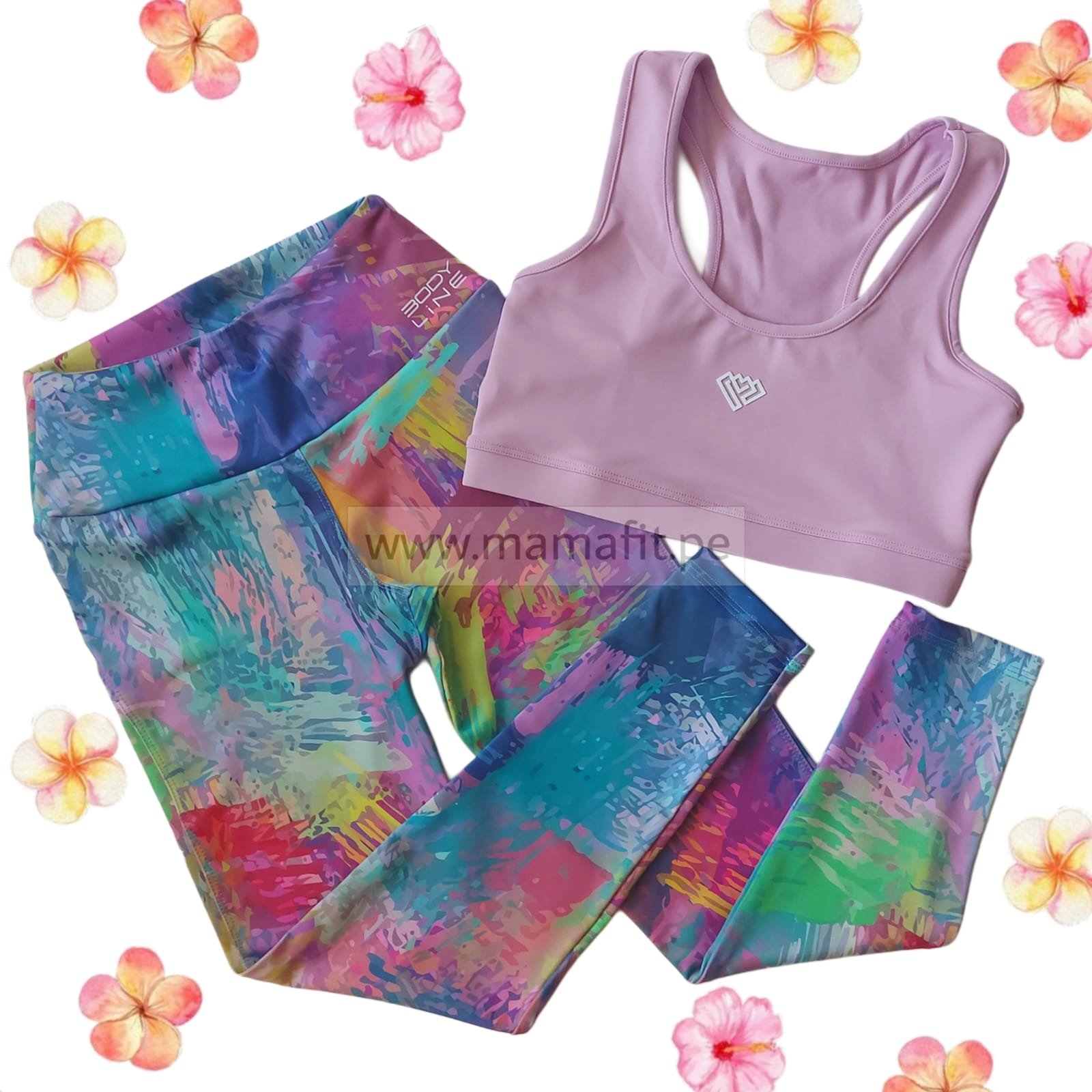 Conjunto deportivo lila print