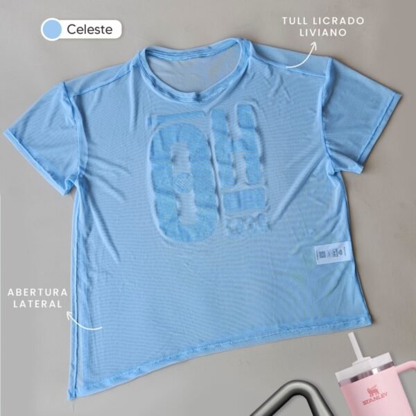 Sudadera fitness celeste