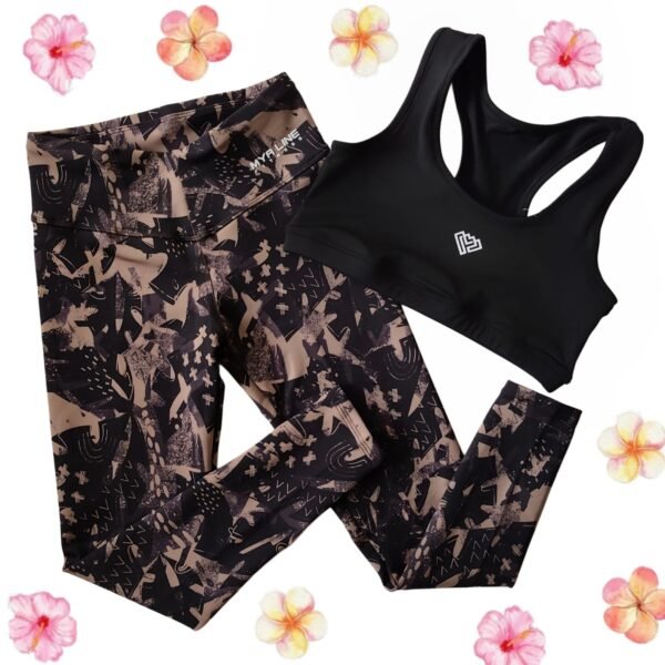 Conjunto print beige (estándar S-M)