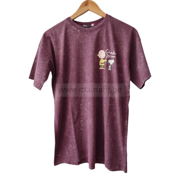 Polo oversize snoopy guinda