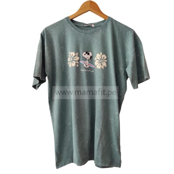 Polo overize snoopy verde menta