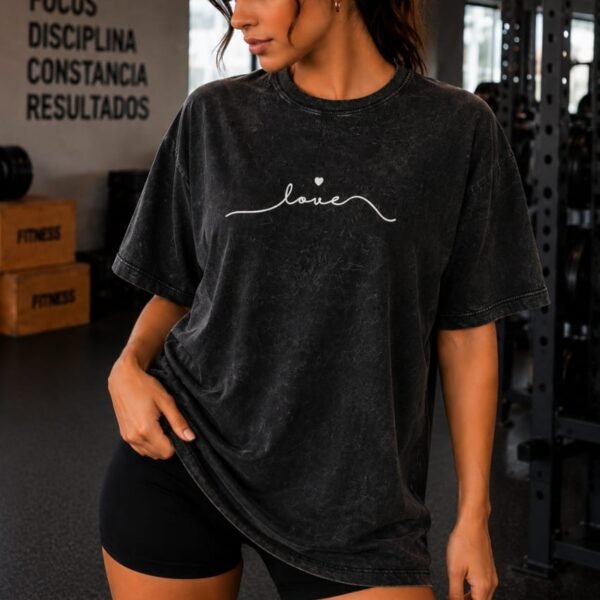 Polo oversize love negro